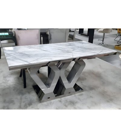 Majestic 160cm Grey Marble Dining Table