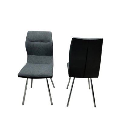 Zermatt (Grey PU with Grey Fabric) Dining Chair